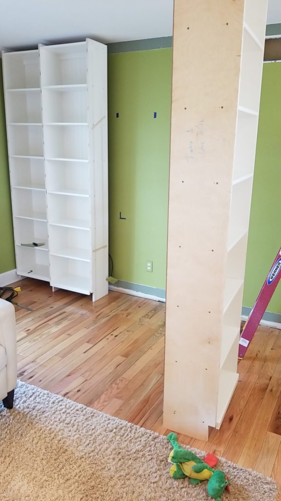 Installing the bookcase and TV units 